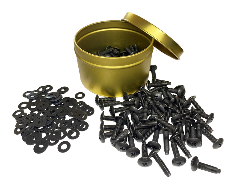 RackGold® 10-32 Rack Screws w/Delrin Washers 100 Pack - USA Made