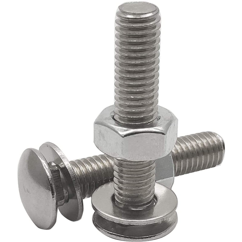 20 Sets Long Square-Neck Carriage Bolts Set,Carriage Bolts Set w/Nuts & Flat Washers,Zinc-Plated,Carbon Steel Grade 4.8,Plain Finish,Fully Threaded(M8-1.25X40mm) M8-1.25X40mm（20 Sets）