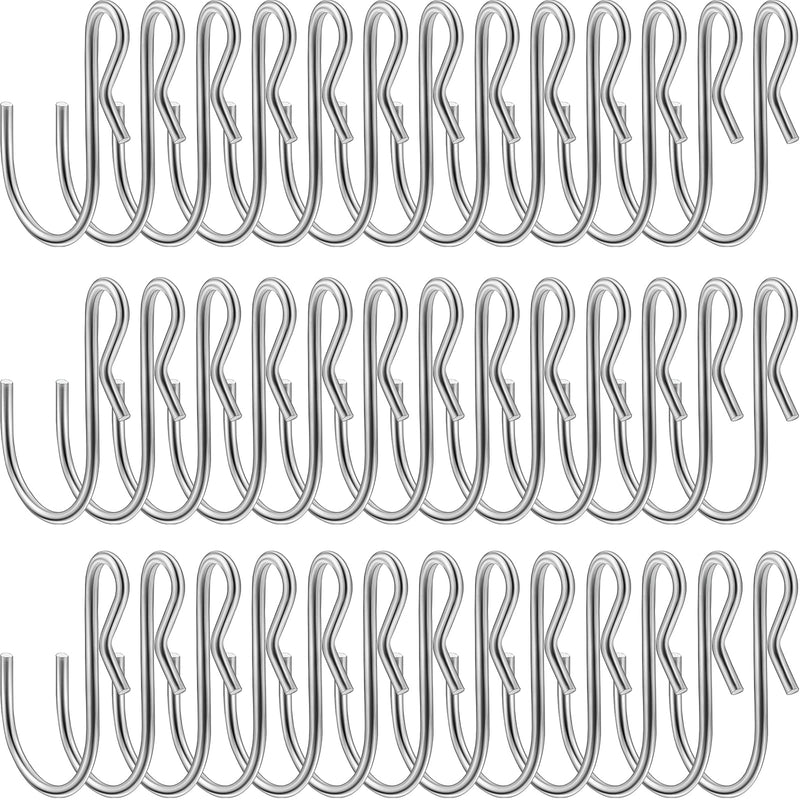 Funrous S Shaped Metal Hooks Clip, S Shaped Hooks Stainless Steel Metal Hangers, Suitable for Indoor and Outdoor, Bathroom, Kitchen Lights, Hanging Hooks for DIY Crafts, Key Chain, Silver (40 Pieces) 40