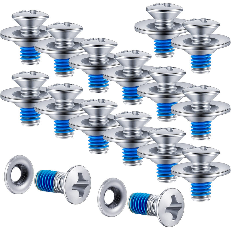 Ferraycle Snowboard Binding Screw Set Include Snowboard Mounting Screws Snowboarding Binding Screws and Snowboarding Screw Washers, Silver 32