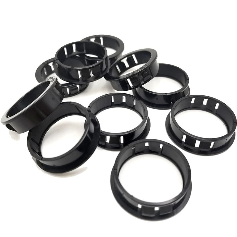 1-1/2"(38mm) Black Snap-in Knockout Insulating Bushing Grommets, Plastic Cable Hole Grommets for Wiring, Round Nylon Snap in Locking Electrical Wire Cord Hose Tubing Bushings Grommets, 10pcs SB-38, 1-1/2"