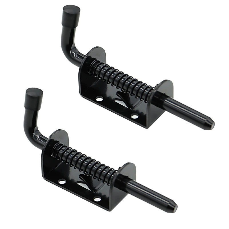2 Packs 5 Inch Spring Loaded Barrel Bolt Latch Pin, Heavy Duty Steel Sliding Door Lock for Doors/Cabinets/Chests, 2mm Thickened Interior and Outdoor Solid Hardware Latch 2