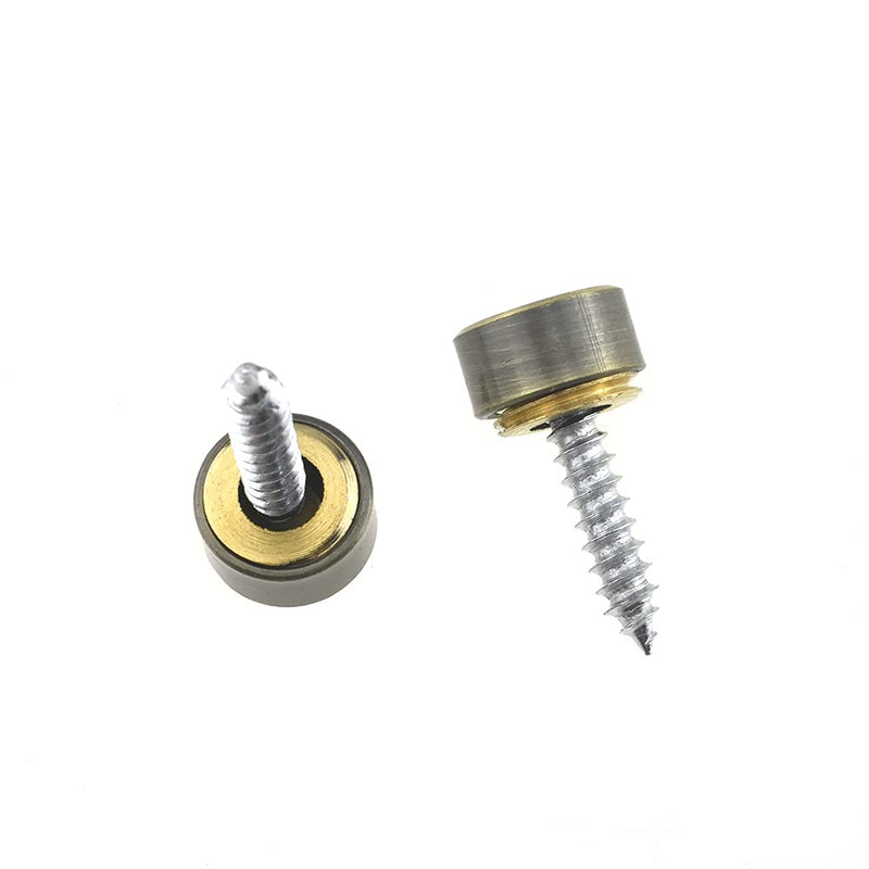 Hahiyo 10mm Diameter Mirror Screws Brushed Copper Material Solid Easy Install Brass Washer Decorative Caps Fasteners Nails Bronze 20 Pairs for Bathroom Mirrors Panels Kitchen Ceiling Arts Crafts 10mm-20sets-Bronze