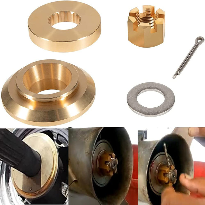 Upgrade 150-300hp Propeller Installation Hardware Kits Suitable for Yamaha Outboard Moto Propellers,Thrust Washer/Spacer/Washer/Nut/Cotter Pin Included