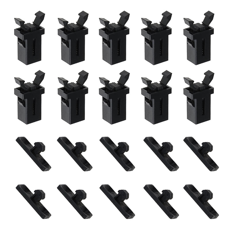 SING F LTD 10 Pairs of Touch Top Lid Bin Latch Lock Plastic Spare Repair Replacement Black Compatible with Brabantia 3 to 50 Litre
