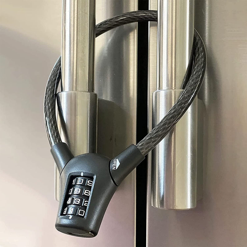 Urban August French Door Refrigerator Lock, Black, Combination Lock, Passcode Unlock Two pack