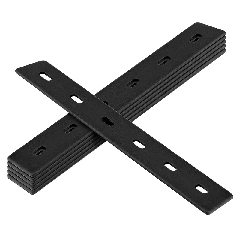 6 Pcs Black Flat Mending Plates, 14" x 1-1/2", Slotted Straight Bracket Connector, 11Gauge