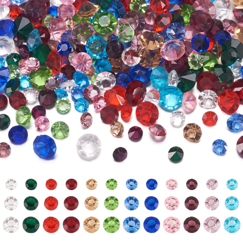 Cheriswelry 180pcs Glass Rhinestone Cabochons Mini Birthstone Gem Faceted Cabochon Pointed Back Diamond Shape Colorful Shiny No Hole Beads Charms for Pendant Earring Bracelets Necklaces Jewelry Making