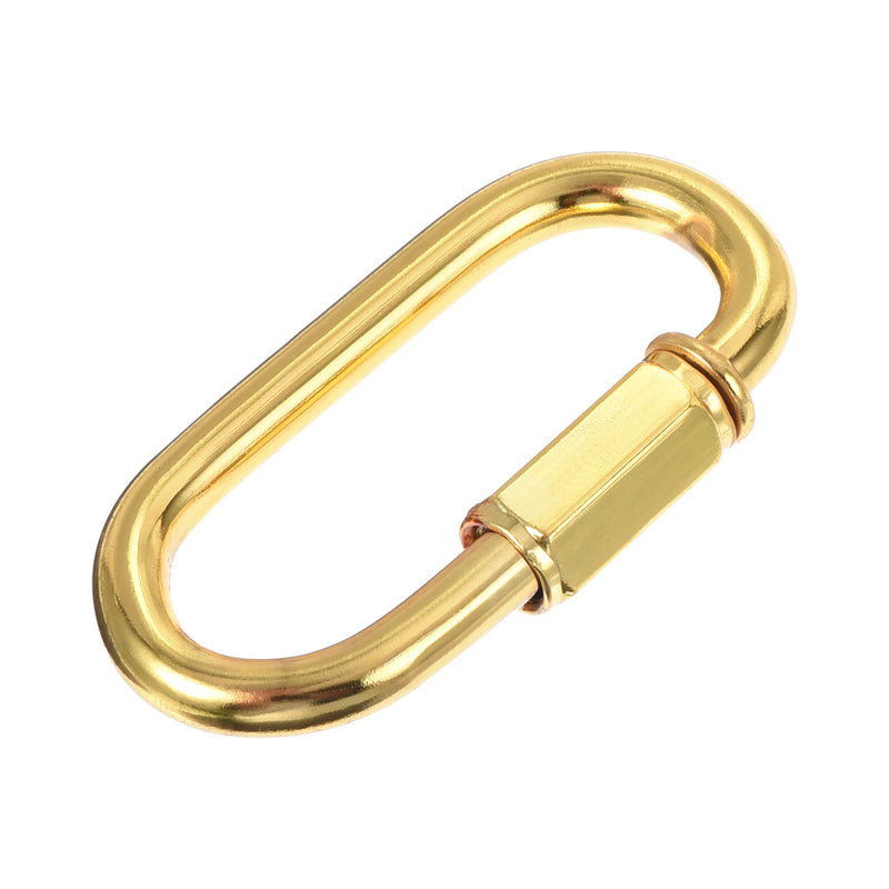 MECCANIXITY Chain Connector, 5mm Thick Quick Link Screw Lock Oval Clips for Chandelier Pendant Lights Electrophoretic Gold Pack of 4