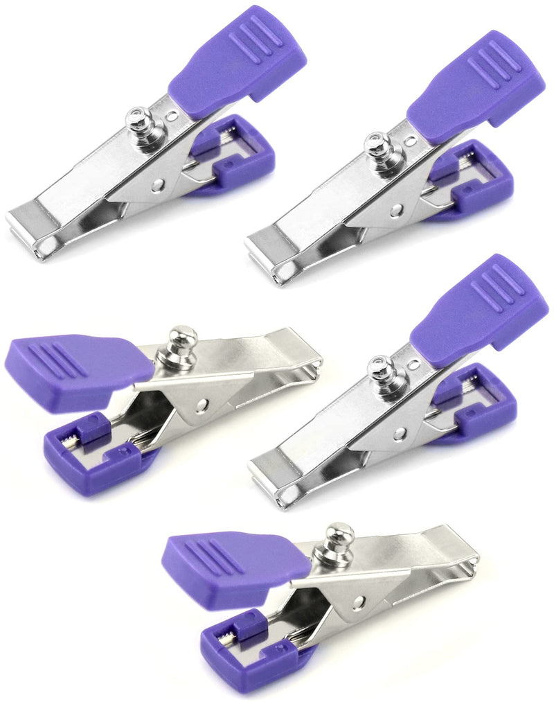 QWORK Veterinary Electrode Clip, 5 Pack Universal Accurate EKG/ECG Limb Clip Multi-Function Clamp Adapters for Electrode Resting Tabs, Snap Pinch Needle Banana 5 pcs