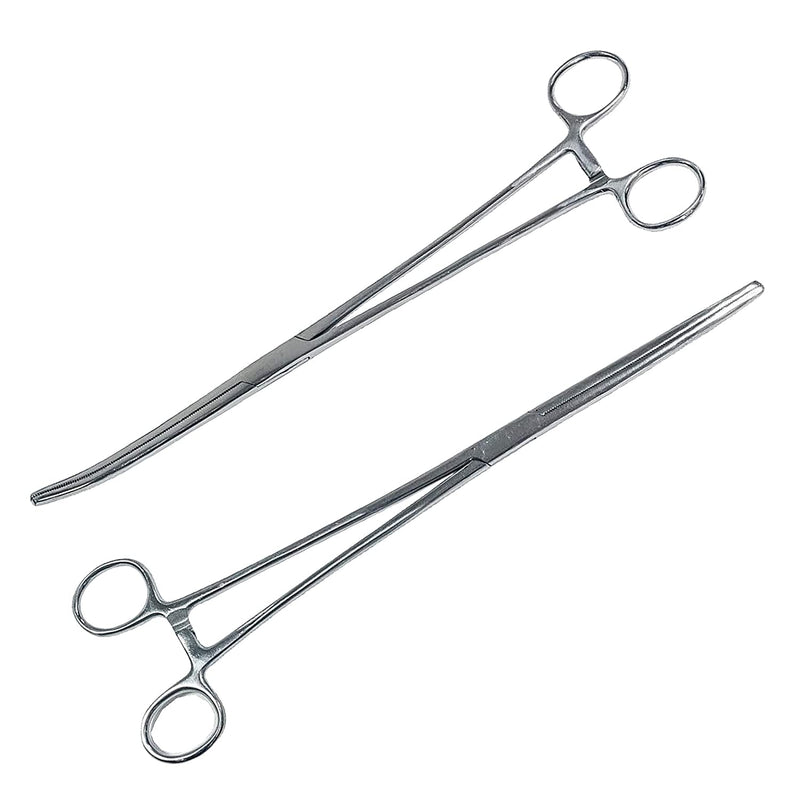 SURGICAL ONLINE Set of 2 Premium Quality 10" Rochester Pean Hemostat Forceps Straight & Curved Clamps Three Locking Positions - SurgicalOnline - NewNest Australia