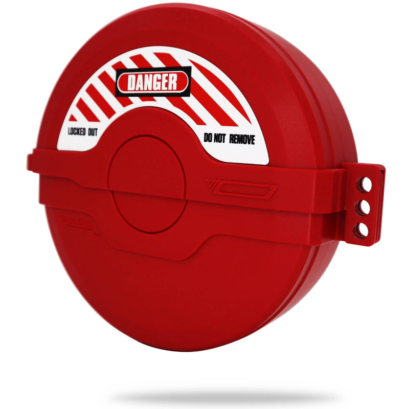 TRADESAFE Gate Valve Lockout - Lockout Tagout Valve for 5 inch to 6-1/2 inch Diameter Handles, OSHA Compliant Gas Lock, Impact Resistant Propane Tank Lock 5" - 6-½" Red
