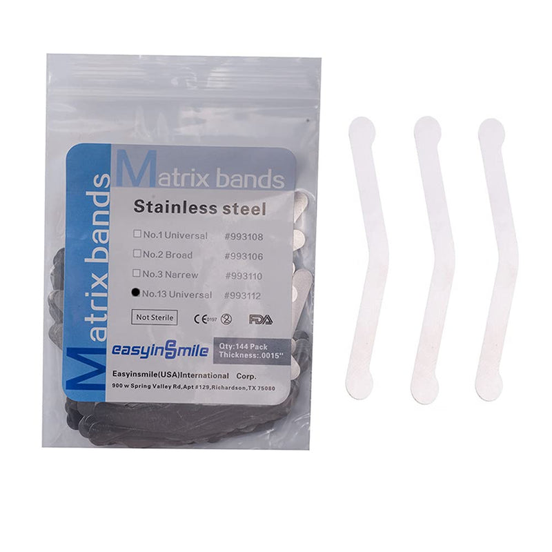 144PCS Dental Matrix Bands Tofflemire Type 0.04mm Stainless Steel Matrices Strips (#4) #4