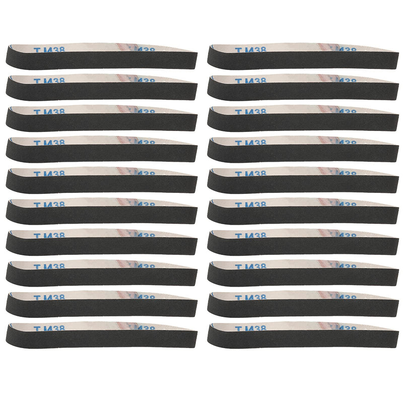 20Pcs Sanding Belt 520 x 20mm Abvasive Bands Abrasive Sandpaper Rolls Mental Grinding Polishing Burring Tool for Belt Sander(180#)