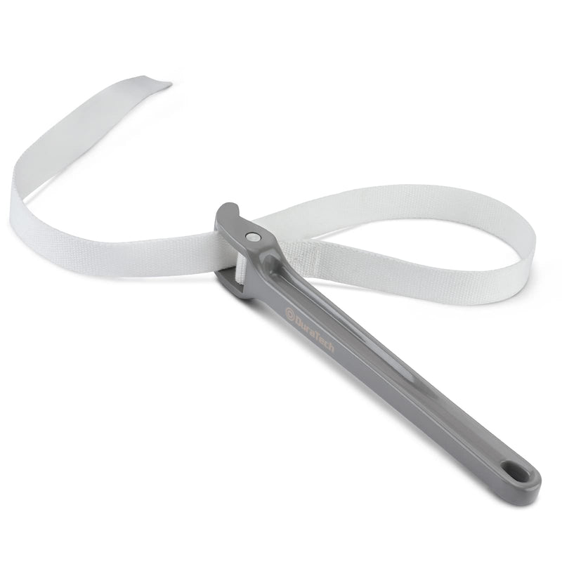 DURATECH Strap Wrench 12" Handle, Adjustable Nylon Strap Pipe Wrench, Oil Filter Strap Opener Wrench 12 Inch Grey