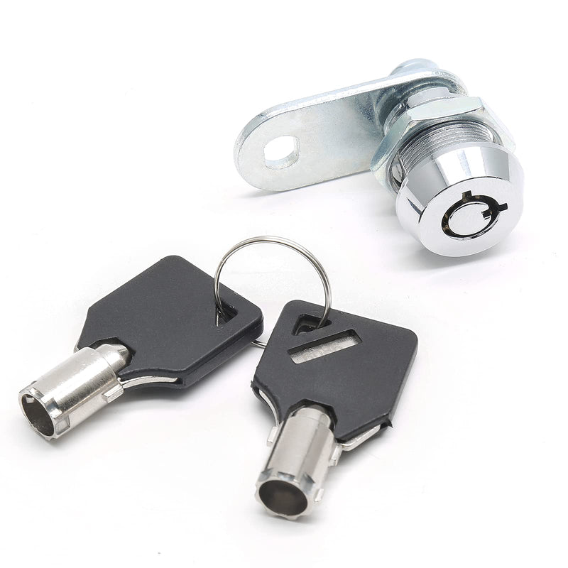 Tubular Cam Lock with 5/8 Inch Cylinder & Straight Cam, Cabinet Cam Locks Keyed Alike Drawer Lock, Mailbox Locks for Files RV Camper Door Tool Box, Chrome Finish 5/8 Inch - 1 Pack Tubular Lock