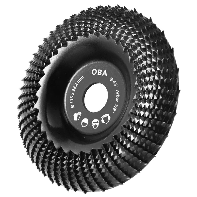 OBA Wood Carving Disc for Angle Grinder 4 1/2 Inch, Wood Shaping Grinding Wheel with 7/8” Arbor 4.5 Inch