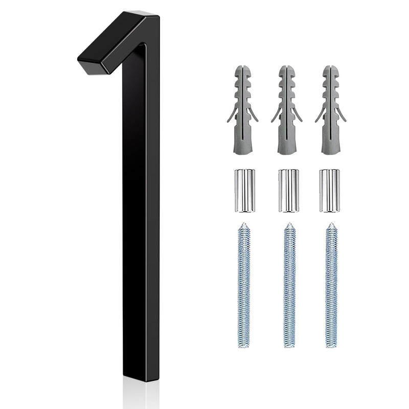 5" Floating Stainless Steel Address House Number, Modern Metal Anti-Rust House Numbers with Nail Kits for Door Garden Mailbox Decor Visibility Signage (1) 5 Inch Number 1