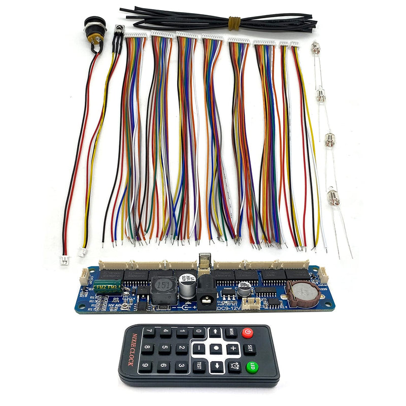 Nixie Tube Clock Remote Control Board Motherboard PCBA Kits 6-Bit Digital Clock Fit for IN-12 IN-14 in-1 IN-18 QS30-1 Vacuum Tube, Handmade DIY Retro Desk Clock, NO Tubes 4.75x1.26x 0.55 inches