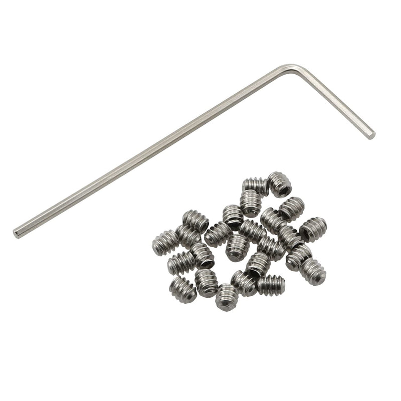 25pcs 4-40 x 1/8" Stainless Steel Allen Head Hex Hexagon Socket Set Screws Cup Point with Hex Key Wrench 4-40 x 1/8 Inch