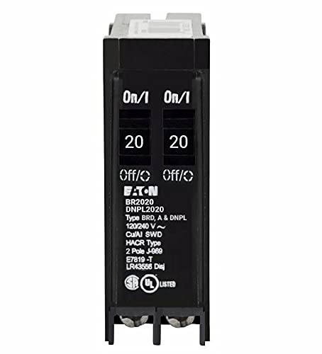 BR2020 BR 2-20 Amp 120-240V Single Pole Tandem Non-CTL Circuit Breaker.