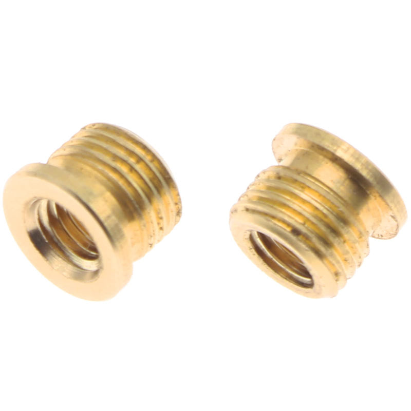 FDXGYH 2 Pcs Male 1/8 IP (3/8") to Femle 1/4-27 Lamp Finial Cap Tapped of Top Adapter Copper Lamp Holder Finial Full Thread Adapter 2pcs