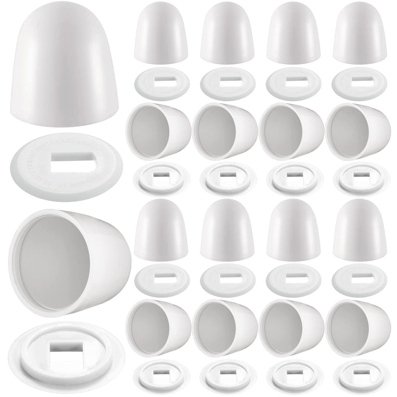 16 Pieces Universal Toilet Bolt Caps Plastic Round Push On Toilet Bowl Caps Covers Toilet Seat Floor Caps with Extra Washers for Toilet Bowl Screws, 1.45 Inch Height