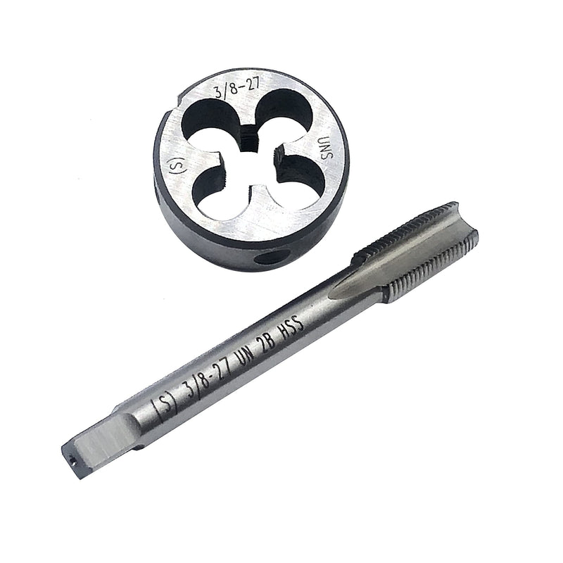 3/8"-27 UNS Tap and Die Set, Machine Thread Tap and Round Thread Die Right Hand(3/8"-27) 3/8-27
