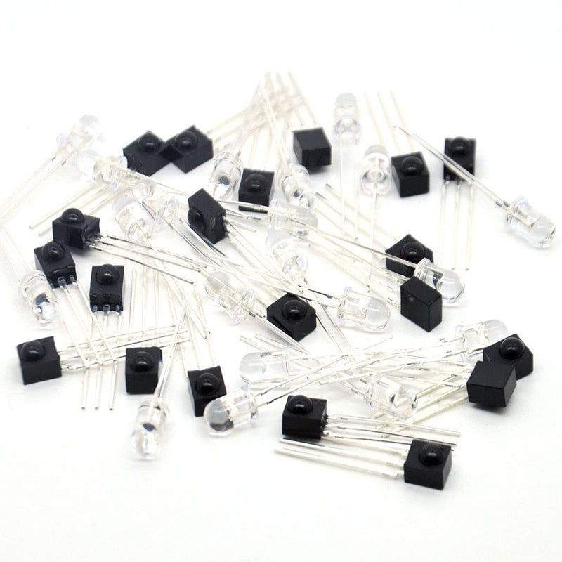 Gikfun 5mm 940nm LEDs Infrared Emitter IR Emission and IR Receiver Diode for Arduino (Pack of 40pcs) EK1964