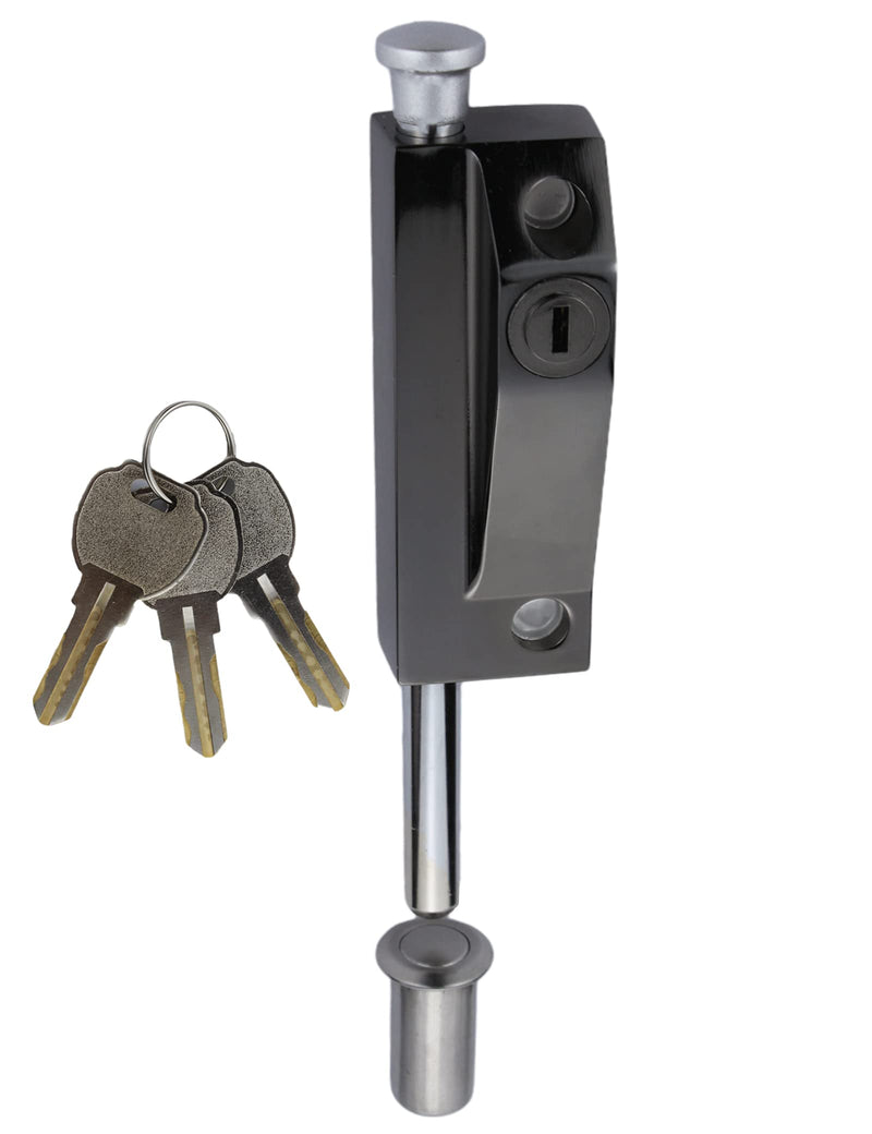 Spring Loaded Latch pin Black Heavy Duty Sliding Bolt Marine Grade,Barrel Bolt Thickened Vertical Latch Door Lock Cane Bolts for Gates Garage barn Double Door (Black) - NewNest Australia