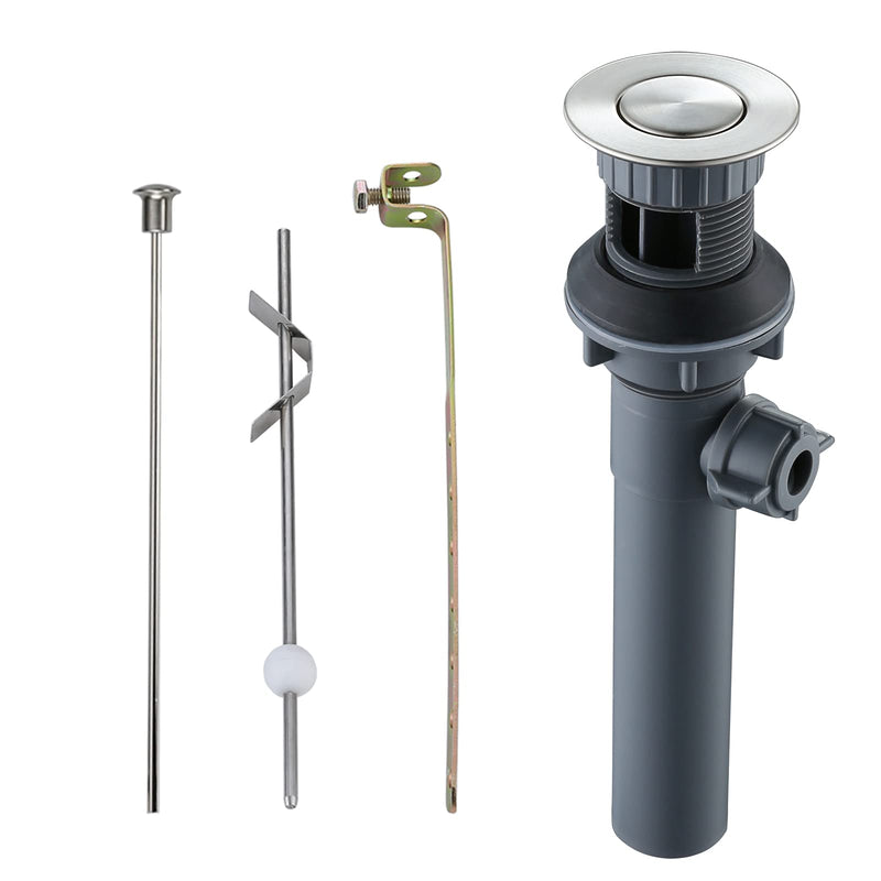 Bathroom Sink Drain with Lift Rod, Brushed Nickel Sink Drain with overflow, ARCORA Drain Stopper for Vessel Sink Lift Rod With Overflow