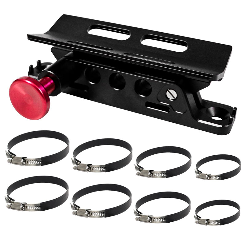 Bestaoo Adjustable Roll Bar Fire Extinguisher Mount Holder for Jeep Wrangler TJ JK JKU JL UTV Polaris RZR Ranger Camper Van, Aluminum, Quick Release Black