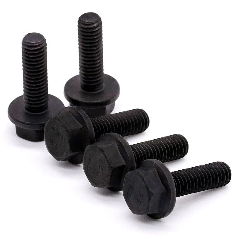 Glvaner M10-1.5 x 30mm (10 pcs) Alloy Steel Flanged Washer Head Hex Bolts, Extra-Large Washer Head, 10.9 Grade Black Oxide Finish GB5789 Full Thread