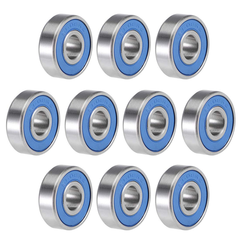 uxcell S608-2RS Deep Groove Ball Bearings 8mm x 22mm x 7mm Double Sealed 440C Stainless Steel 10pcs 10