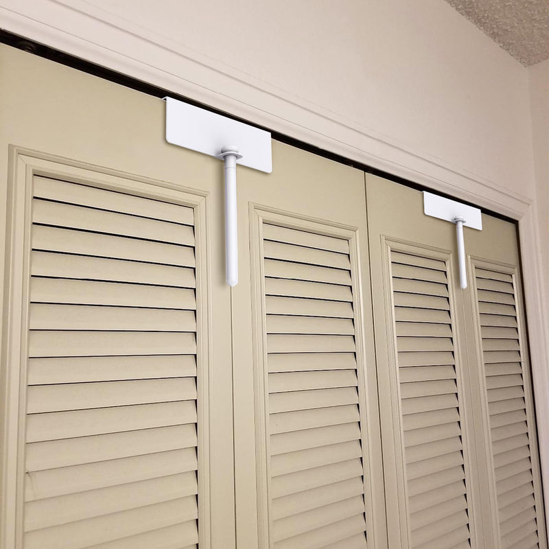 Metal Bifold Door Lock - Double Door Child Safety Locks Keep Toddler, Cats&Dogs Out of Closets, Cabinets, Pantry - No Need Install (2PC) 2PC