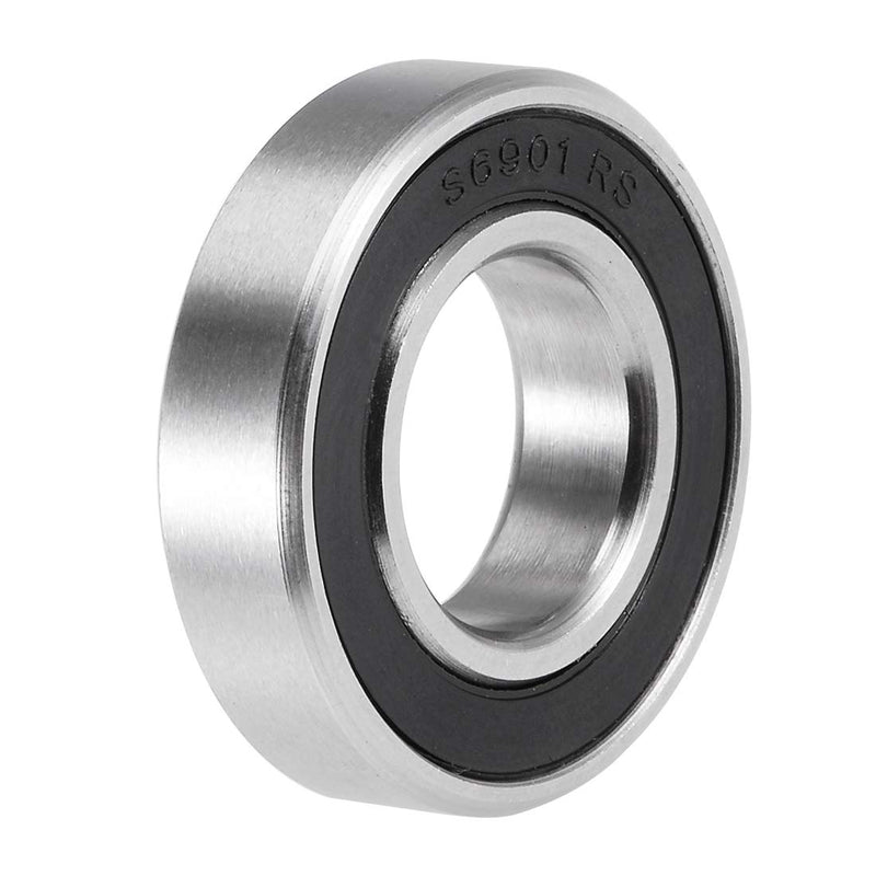 uxcell S6901-2RS Deep Groove Ball Bearings 12mm x 24mm x 6mm Double Sealed 440C Stainless Steel 12x24x6mm