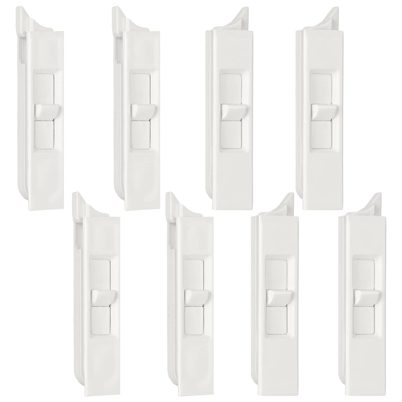 Tilt Latch Pairs White Plastic Construction Snap-In Latch Pairs Spring Loaded Sliding Window Tilt Latch for Home Window Accessories (8) 8