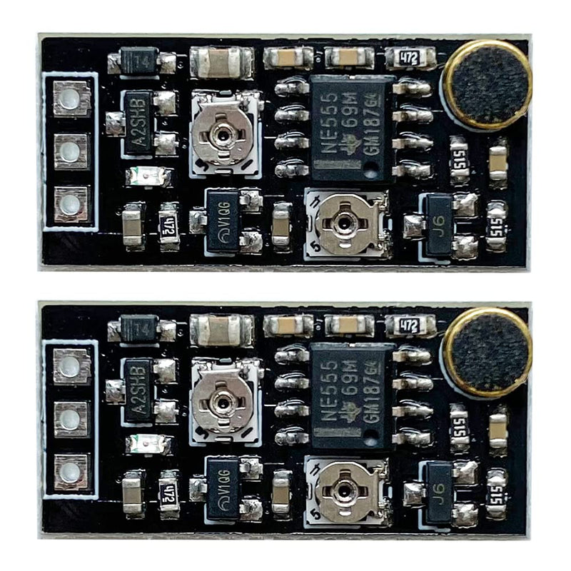 2PCS DC 3V-15V 5V 12V Voice Control Delay Switch Miniature Microphone Sound Activated Time Delay Turn Off Module Voice Alarm Sensor Module for LED Relay Electronic Device