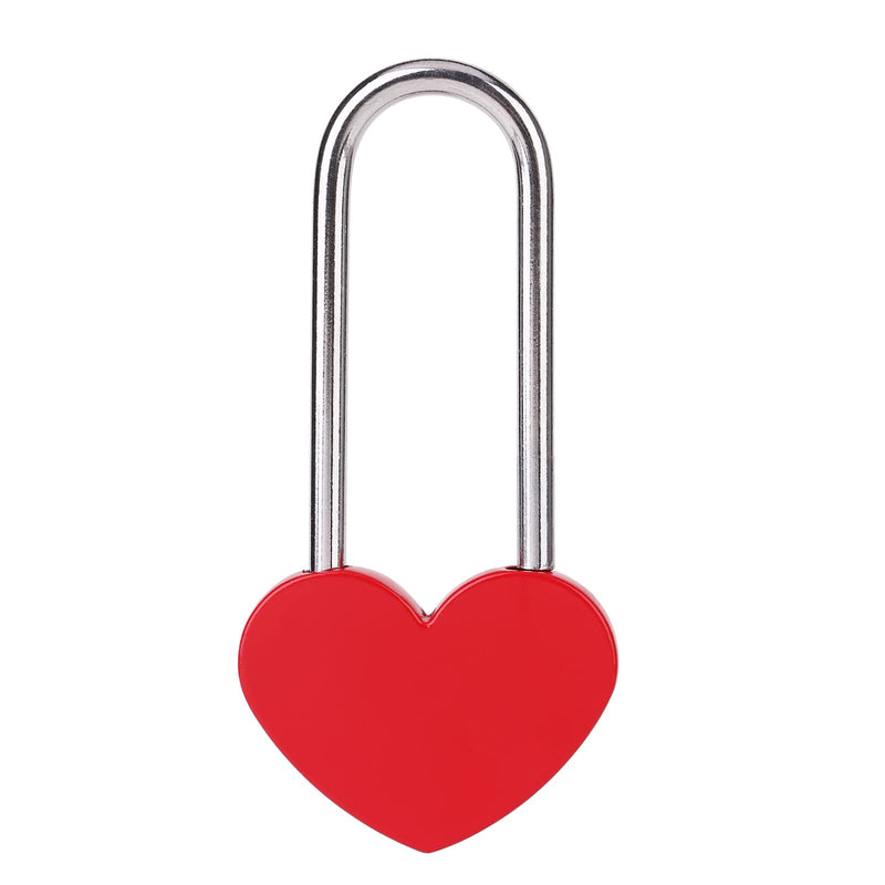 3.5" 50mm Love Lock Heart Padlock,Red Single Heart Wish Lock for Lovers Wedding,Valentines,Anniversary,Travel, Valentines Day, Bridge(NO Key) Red 1PC
