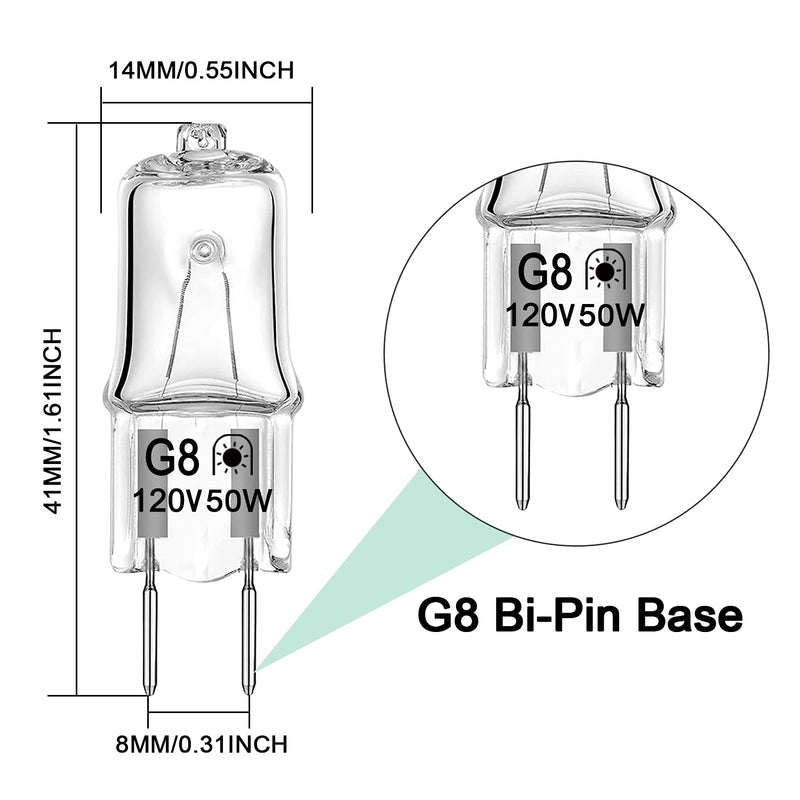 Halogen Light Bulb for GE Microwave Oven, Light Bulb for GE Over The Stove Range Microwave Hood, Night Light/Stove Light Bulb for GE Microwave, Replaces WB08X10057 WB08X10051, 4 Pack 50w