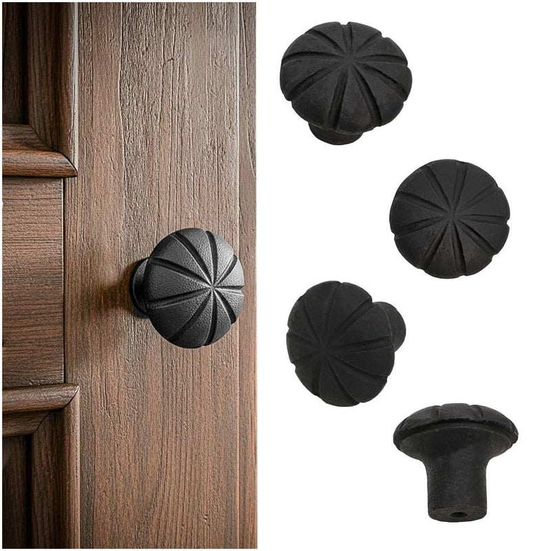 Hand Forged Knob - 1 1/4 Inch Diameter - Rustic Cabinet Hardware (4 Pack, Square) 4 Pack