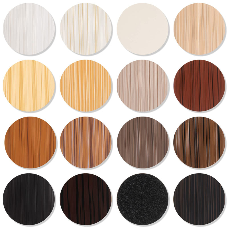 864 Pieces Screw Covers Wood Stickers for Furniture, 0.83 Inch Screw Hole Stickers Waterproof PVC Cover Caps Adhesive Wood Grain Stickers for Screw Holes Wall Cabinets Bookcase Desk (Basic Color) Basic Color