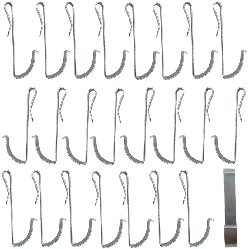24 pcs Snap-On Hooks, J Hook for Wire Shelving Small Hook Multi-Purpose Shower Glass Door Hooks Grid Hooks for Wire Shelving