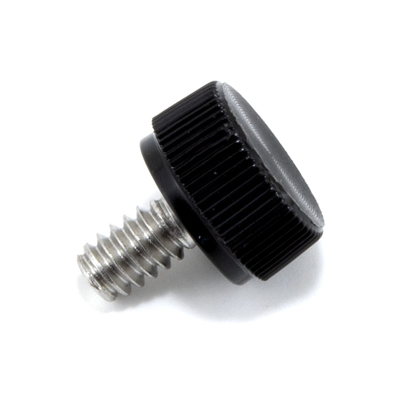 #6-32 x 1/4" Thumb Screw Stainless Steel - Black Knurled Round Plastic Knob - Standard/Coarse Thread Thumbscrew - Length: 0.250" - Proudly Built in USA - Package of (4) 4
