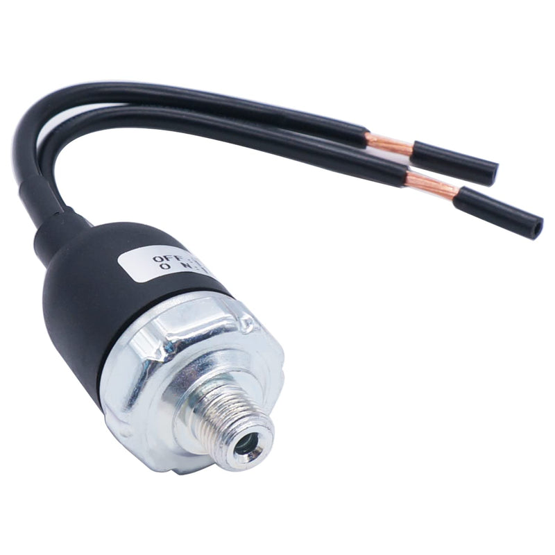 mankk Air Pressure Switch 110-145 PSI Thread 1/8" NPT 24V 12V DC Air Compressor Pressure Switch with Line for Air Horn Train 110-145-1/8" NPT-X-W