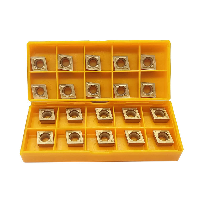 20pcs CCMT09T304/CCMT32.51 Carbide Turning Inserts,CCMT Insert Mutilayer Coated CNC Lathe Replacement Cutters Inserts for Lathe Turning Tool Holder Boring Bar CCMT32.51 20