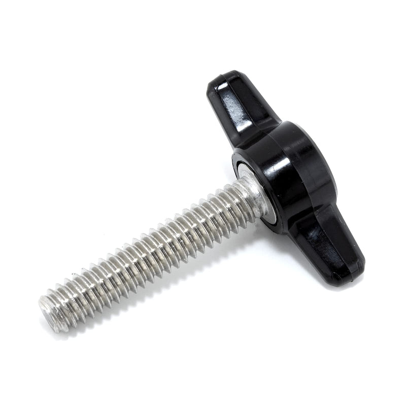 1/4"-20 x 1-1/4" Thumb Screw Stainless Steel - Black Tee Wing Plastic Knob - Standard/Coarse Thread Thumbscrew - Length: 1.250" - Proudly Built in USA - Package of (4) 4 - NewNest Australia