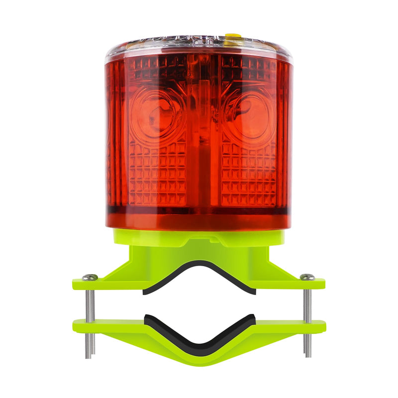 Aolyty Solar Strobe Warning Light IP54 Waterproof LED Flashing Safety Light Bright Warning Lamp Outdoor with Switch for Construction Traffic Dock Marine Beacon Road Signs (Red) Red