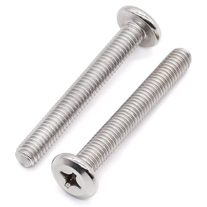 Glvaner (20 pcs) M6-1.0 x 60mm Binding Screws, Flat Round Head Phillips Drive Machine Screw 304 Stainless Steel 18-8 Full Thread, Furniture Screw Connection Bolt Screw 20