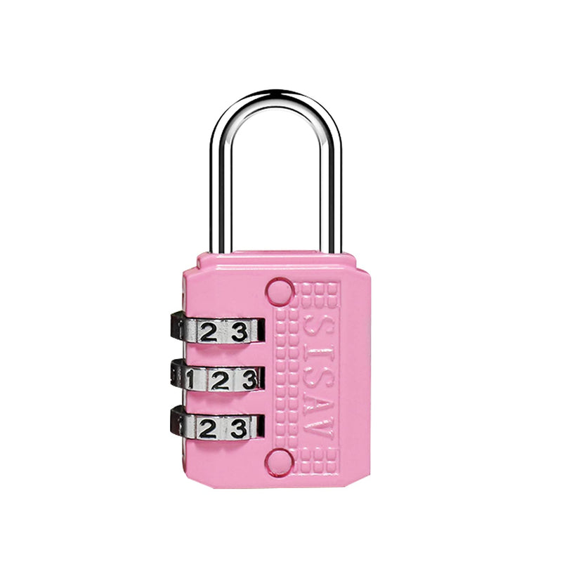 3 Digit Combination Lock,Gym Padlock,Outdoor Padlock,Suitable for School Lockers,Tool Boxes,Travel Backpack,Hasp(Pink 1pack) 1 Pink